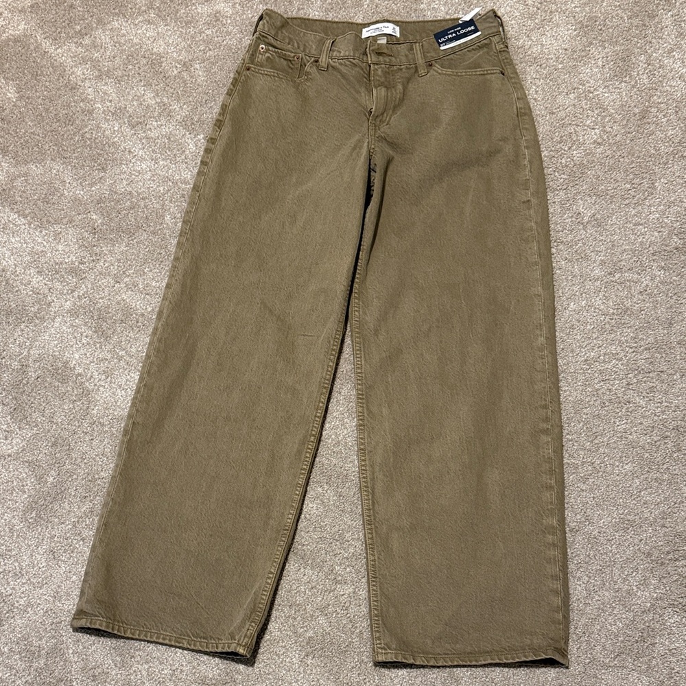 Abercrombie & Fitch Brown Ultra Loose Curve Love Jeans Size 27 Regular